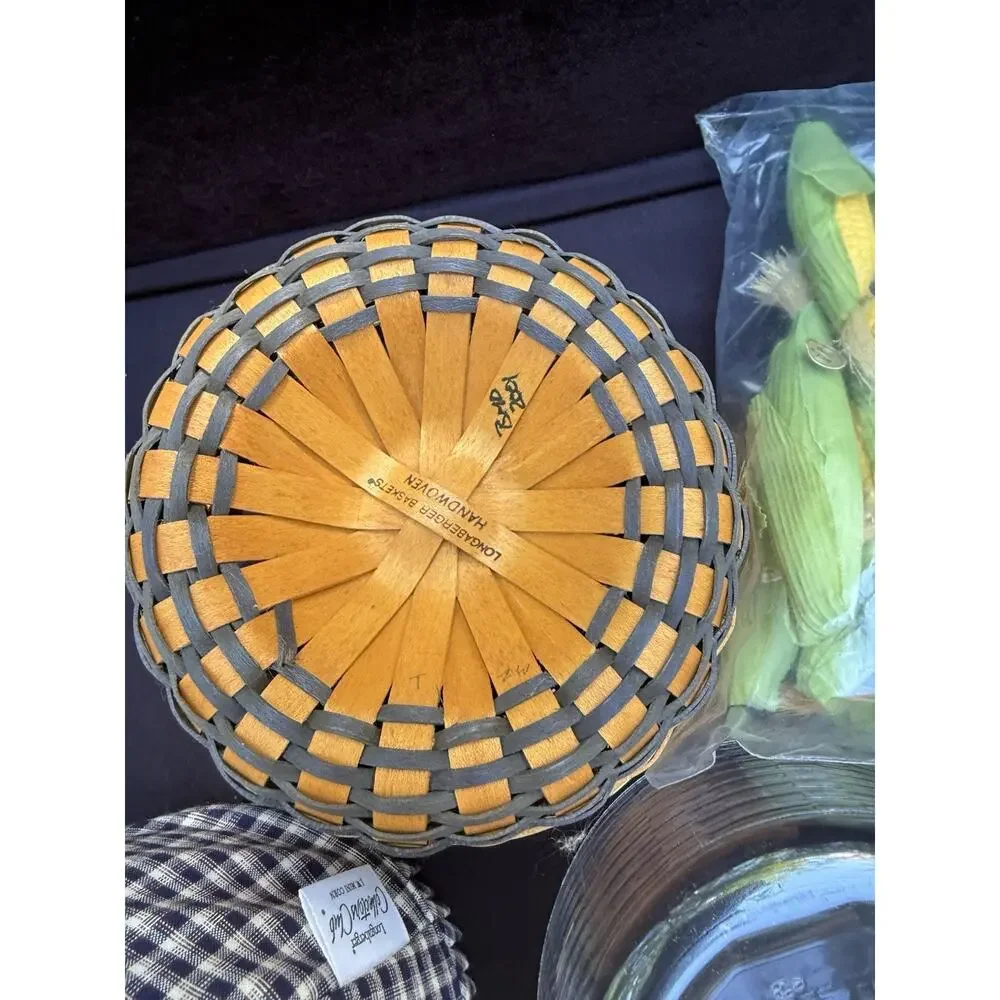 Longaberger JW Collection 2002 Corn Basket Liner Protector & Ears of Corn Mint!